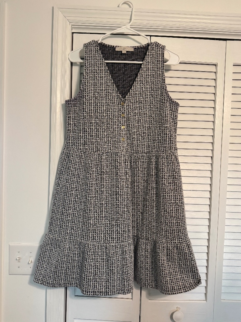 Loft dress, black and white, small